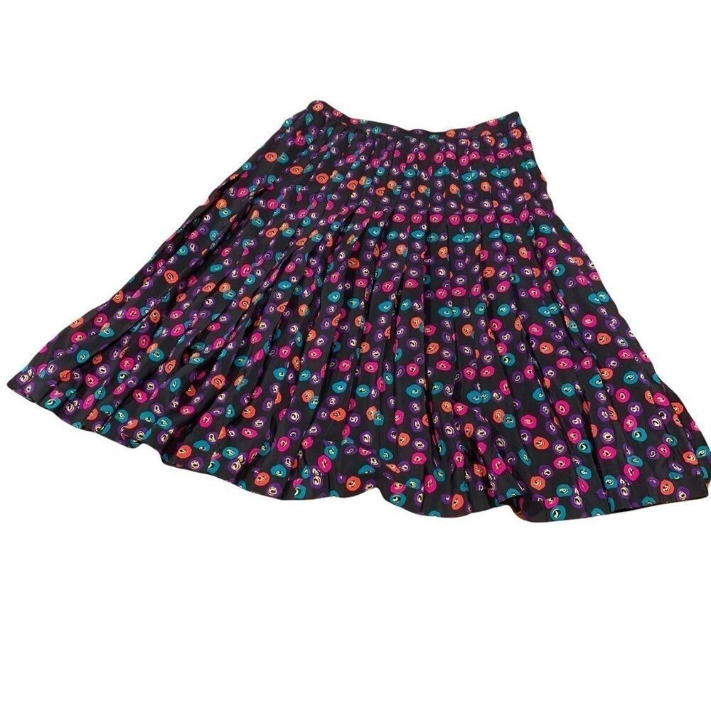 Vintage Lihli New York Pleated Silk Skirt Size 14